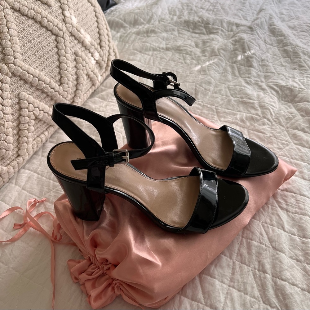 Black block heels